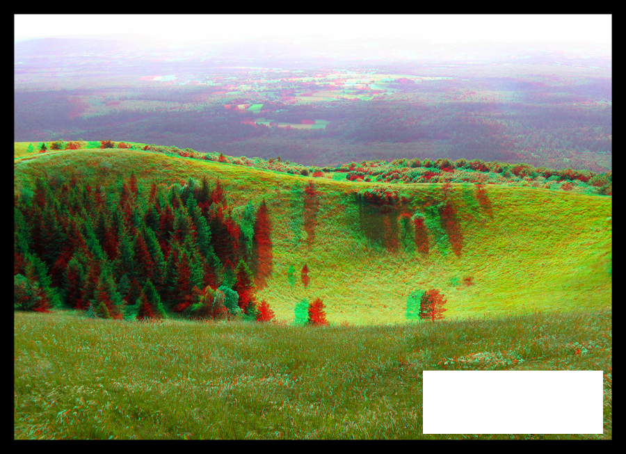 Fond de cratère de vert illuminé