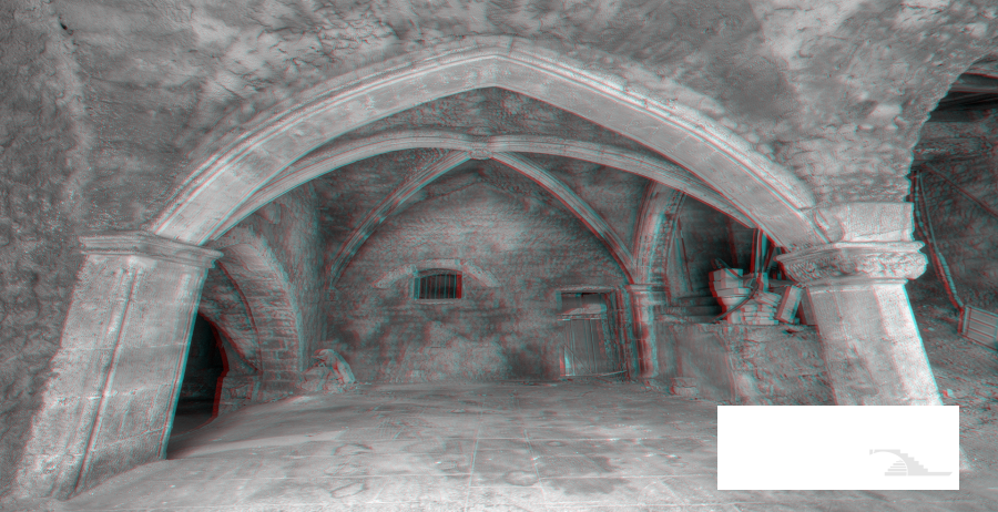 Salle de la Croisée d'Ogives (N&B)