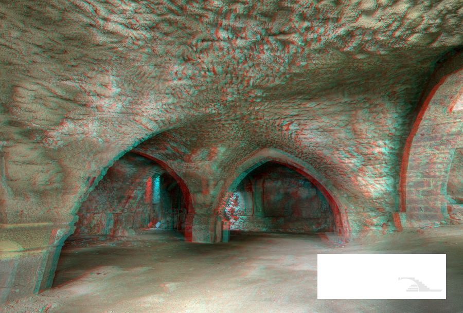 Voûte de la salle des arcs (demi-couleur)