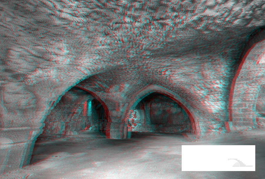 Voûte de la salle des arcs (N&B)